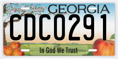 GA license plate CDC0291