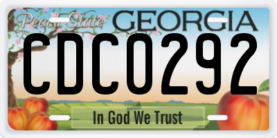 GA license plate CDC0292