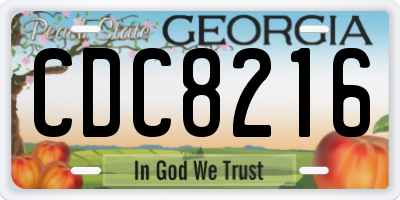GA license plate CDC8216