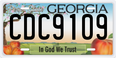 GA license plate CDC9109