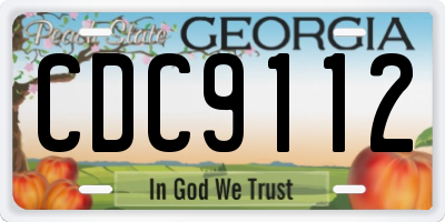 GA license plate CDC9112