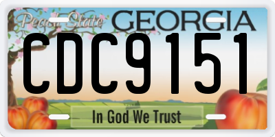 GA license plate CDC9151