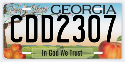 GA license plate CDD2307