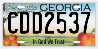GA license plate CDD2537