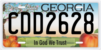 GA license plate CDD2628