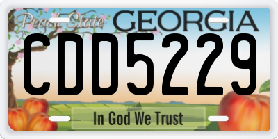 GA license plate CDD5229