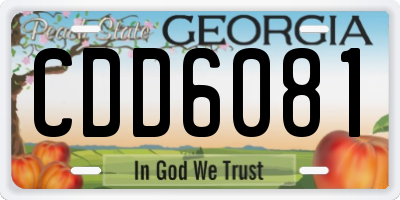 GA license plate CDD6081