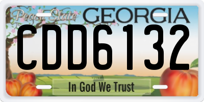 GA license plate CDD6132