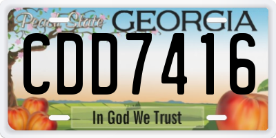 GA license plate CDD7416