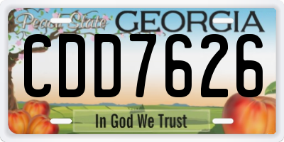 GA license plate CDD7626