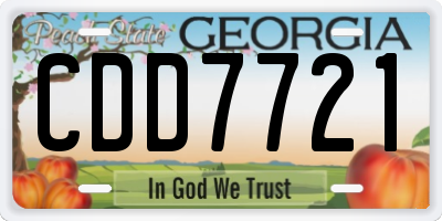 GA license plate CDD7721