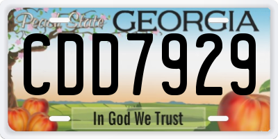 GA license plate CDD7929