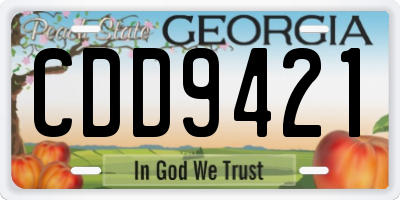 GA license plate CDD9421
