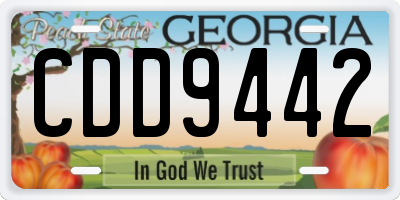 GA license plate CDD9442