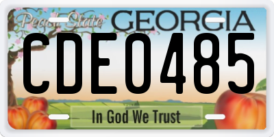 GA license plate CDE0485