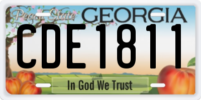 GA license plate CDE1811