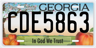 GA license plate CDE5863