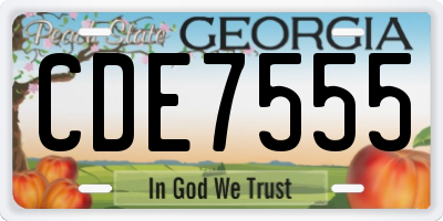 GA license plate CDE7555