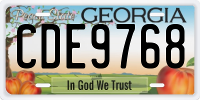 GA license plate CDE9768