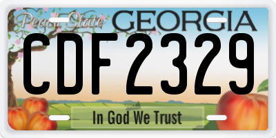 GA license plate CDF2329