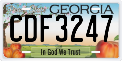 GA license plate CDF3247
