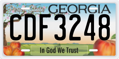 GA license plate CDF3248