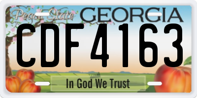 GA license plate CDF4163