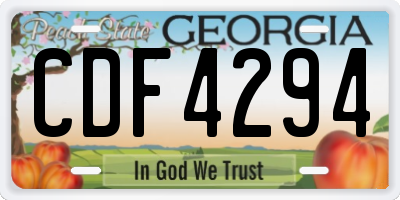 GA license plate CDF4294