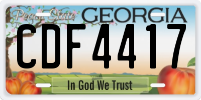 GA license plate CDF4417