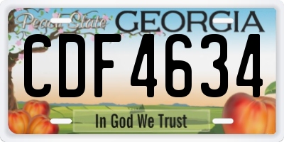 GA license plate CDF4634