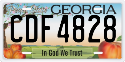 GA license plate CDF4828