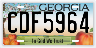 GA license plate CDF5964