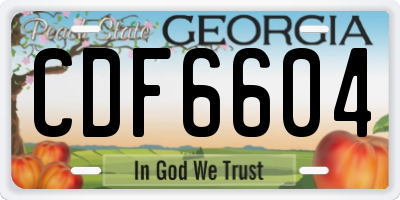 GA license plate CDF6604