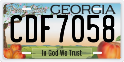 GA license plate CDF7058