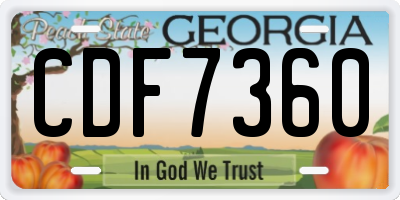 GA license plate CDF7360