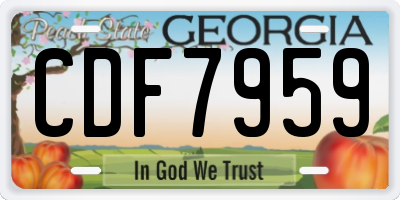 GA license plate CDF7959