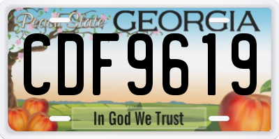GA license plate CDF9619