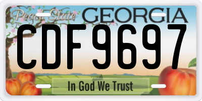 GA license plate CDF9697