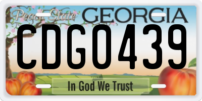 GA license plate CDG0439