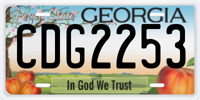 GA license plate CDG2253