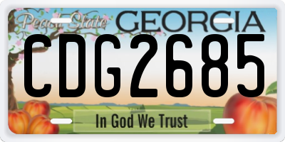 GA license plate CDG2685