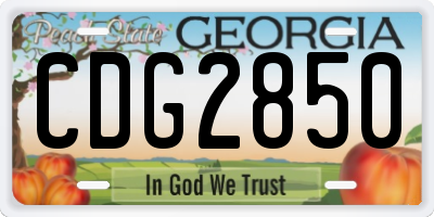 GA license plate CDG2850