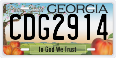 GA license plate CDG2914
