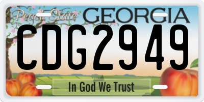 GA license plate CDG2949