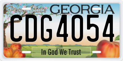 GA license plate CDG4054