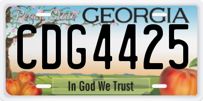GA license plate CDG4425