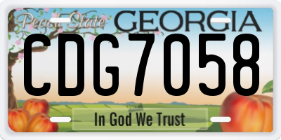 GA license plate CDG7058
