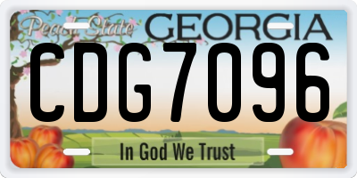 GA license plate CDG7096