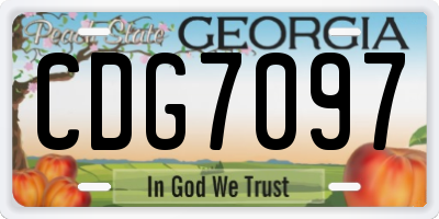 GA license plate CDG7097