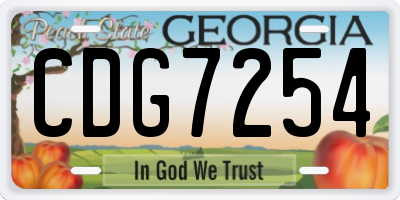 GA license plate CDG7254